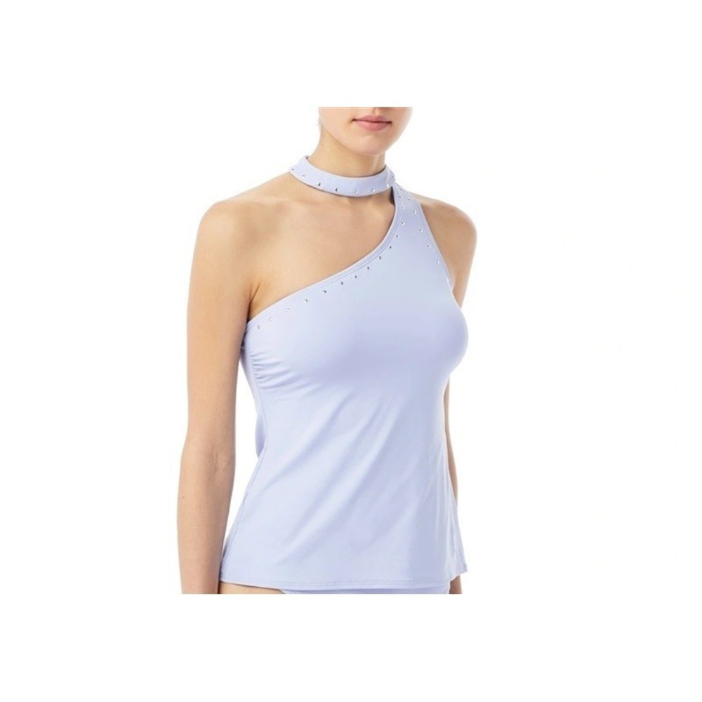 NWT Michael Kors M Choker One Shoulder Lavender Tankini Swim Top 130554
